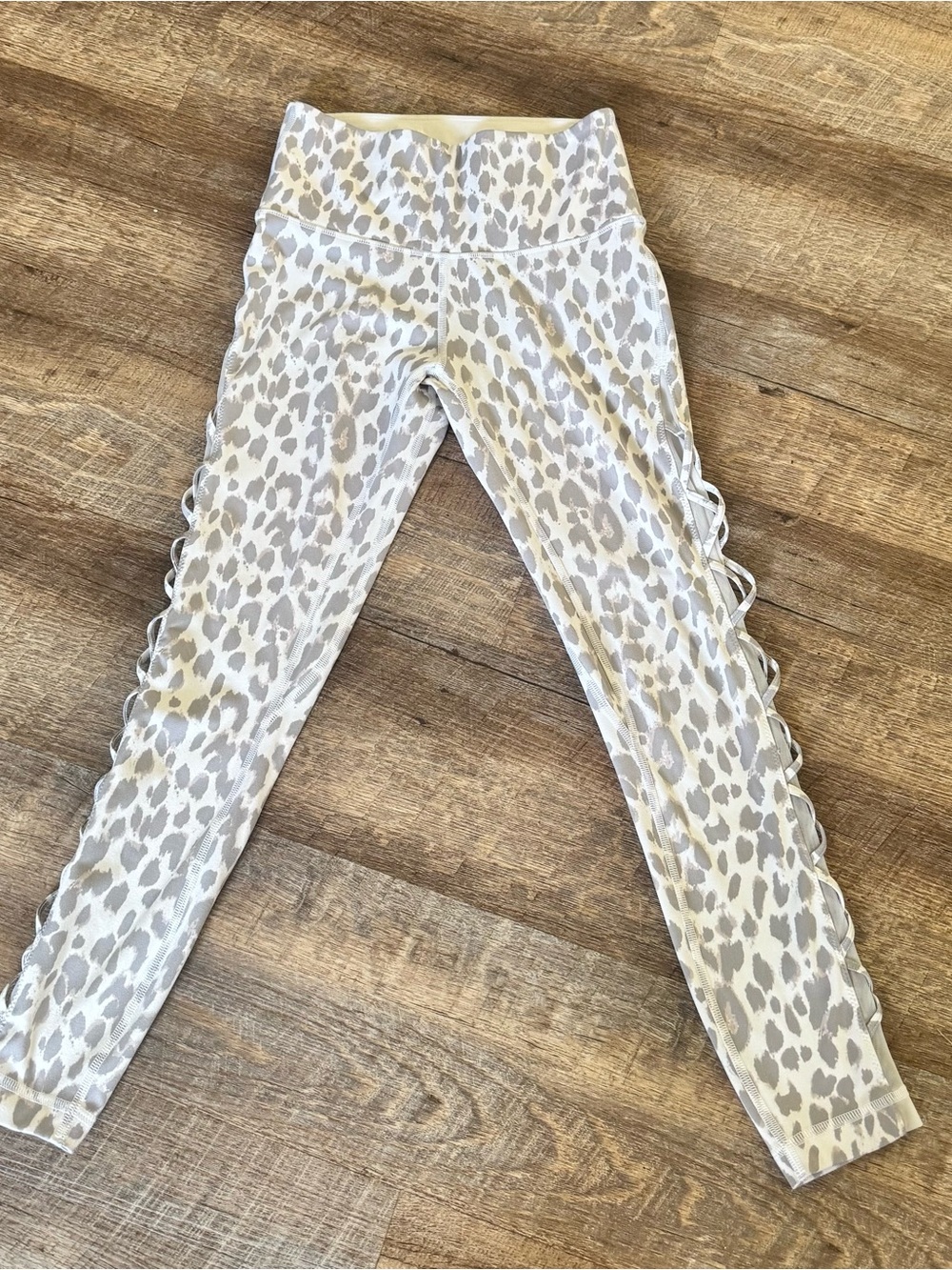 Victoria's Secret  Leopard Print Leggings with lace side stitch
